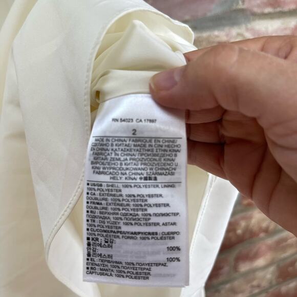 NWT Banana Republic Ivory High Neck Sleeveless Flowy A line Zip Dress Sz-2 Midi - Picture 9 of 10